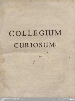 COLLEGIUM CURIOSUM