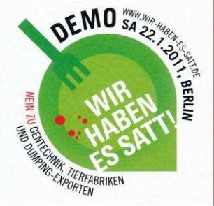 Demonstration anlässlich des Lebensmittelskandals: Dioxin in Eiern und Fleisch auf Grund von verseuchtem Tierfutter