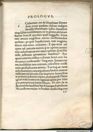 De liberalitate : mit Widmungsvorrede an Jacobus Sannazarius