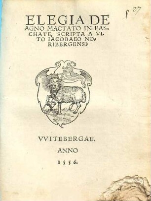 Elegia De Agno Mactato In Paschate
