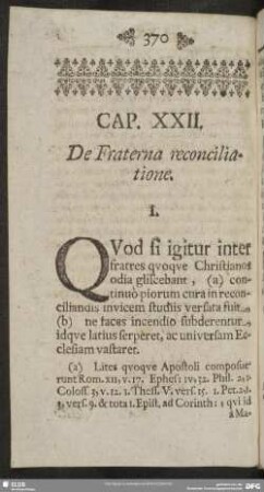 Cap. XXII. De Fraterna reconciliatione
