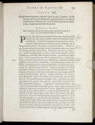 Caput III. Pelagianorum argumenta superiori capite recensita diluuntur [...]