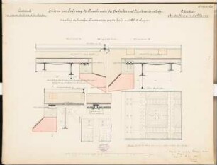 Südkanal für Berlin Schinkelwettbewerb 1878: Eisenbahnbrücke über den Kanal: Details zum Längsschnitt 1:10; Maßstabsleiste