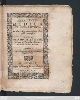 Exercitatio Medica Trigesima Quinta