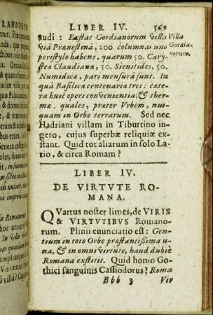Liber IV. De Virtute Romana.