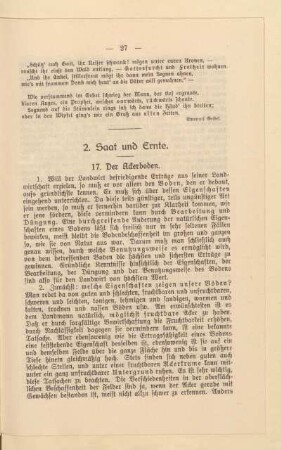 2. Saat und Ernte