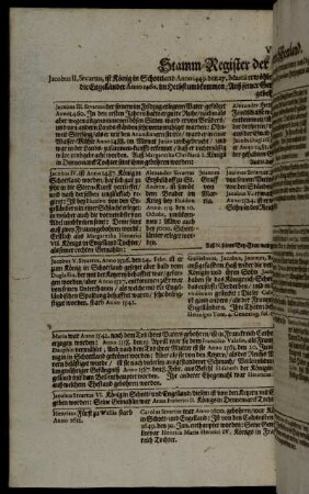 VIII. Stamm Register der Königen in Schottland