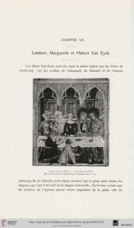 Chapitre VII. Lambert, Marguerite et Hubert Van Eyck