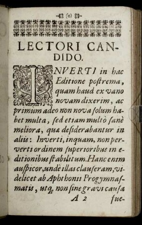 Lectori Candido. - Candidatis Eloquentiæ.