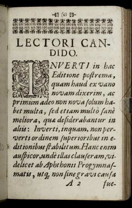 Lectori Candido. - Candidatis Eloquentiæ.