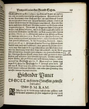 Siebender Punct Ob Gott in seinen Straffen gewisse Zeit halte? Wider H. M. Ram.