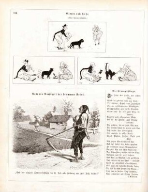 "Clown und Katze. (Eine Circus-Studie)" "Auch ein Nachtheil der krummen Beine"