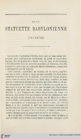 N.S. 18.1868: Sur une statuette babylonienne d'albâtre