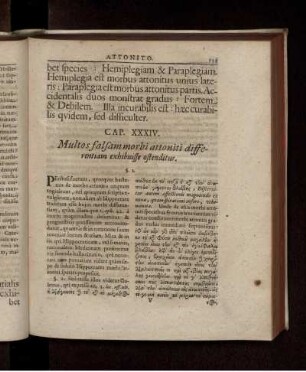 Cap. XXXIV. Multos falsam morbi attoniti differentiam exhibuisse ostenditur