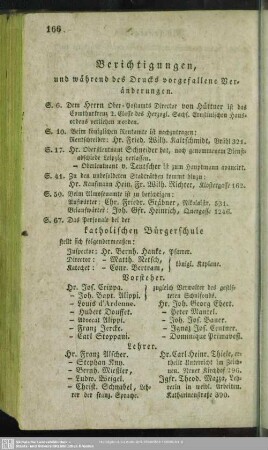 Berichtigungen, und während des Drucks vorgefallenen Veränderungen