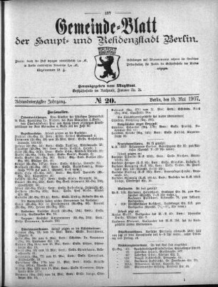 1907,20: No. 20, 19. Mai 1907