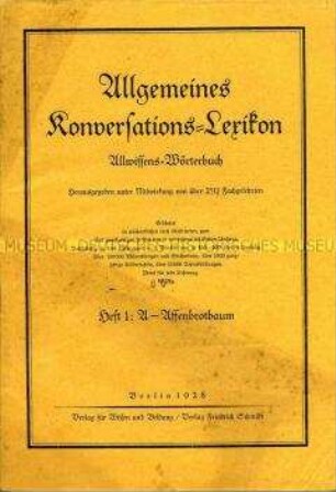 Allgemeines Konversations-Lexikon in Heftausgaben, Heft 1