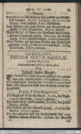 Illustratio Decimae Sextae Regulae Cardinalis. Conjunctio aut similes casus, &c.