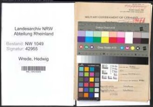 Entnazifizierung Hedwig Wrede , geb. 13.07.1903 (Lehrerin)