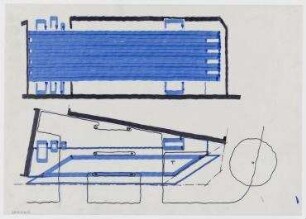 Gutachten Appartmenthaus Lietzenburger Straße (nicht realisiert) – Grundriss, Ansicht. Berlin-Charlottenburg, Lietzenburger Straße 65