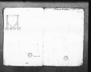 Grundriss der Holzkonstruktion des Turmbodens (Folio Doppelblatt); Ausschnitt aus der Holzkonstruktion (Quart)