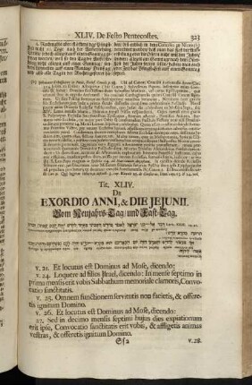 Tit. XLIV. De Exordio Anni, & Die Jejunii = Vom Neujahrs-Tag/ und Fast-Tag.