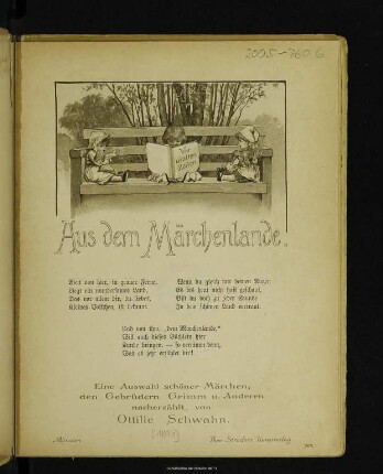 Aus dem Märchenlande : eine Auswahl schöner Märchen, den Gebrüdern Grimm u. Anderen nacherzählt