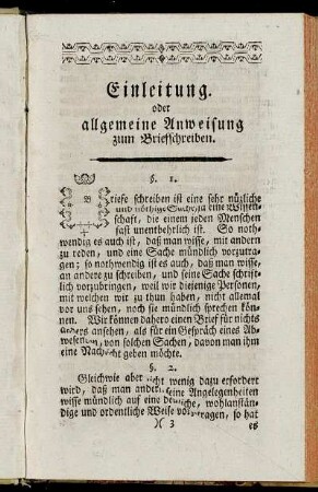 Einleitung. oder allgemeine Anweisung zum Briefschreiben.