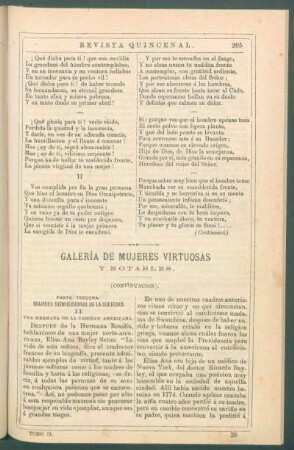 Galería de mujeres virtuosas y notables. (Continuación). : Parte tercera. Mujeres bienhechoras de la sociedad. - II. Una hermana de la caridad americana.
