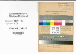Entnazifizierung Heinrich Overbeck , geb. 02.12.1888 (Polizist)