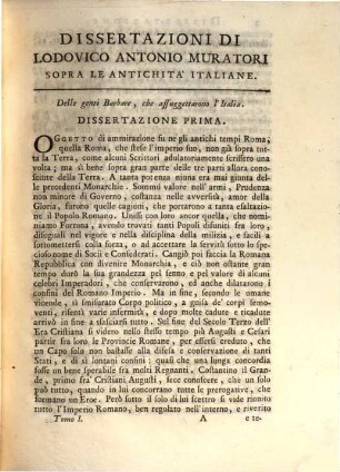 Dissertazioni Sopra Le Antichità Italiane, 1