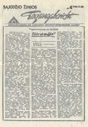 Informationsblatt der litauischen Bürgerbewegung "Sajudis"