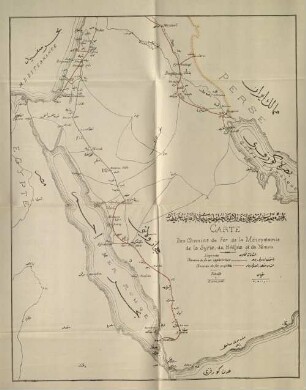 Carte Des Chemins de Fer de la Mésopotamie, de la Syrie, du Hédjaz et du Yémen : = el- Cezîre kıtasıyla Sûrîye, Hicâz ve Yemen vilâyetleri hutût-ı hadîdîyesini irâe eder harîtadır