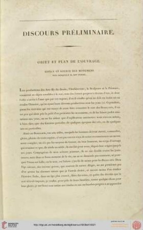 Discours préliminaire