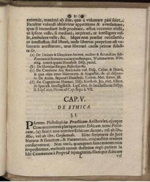 Cap. V. De Ethica