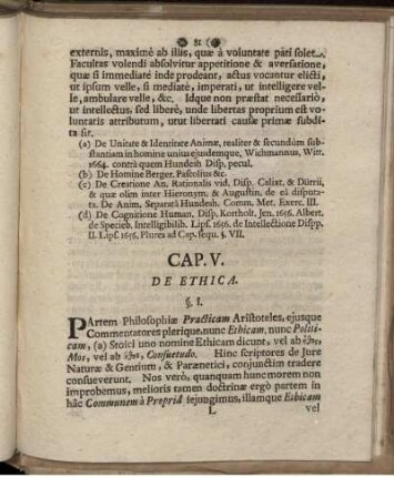 Cap. V. De Ethica