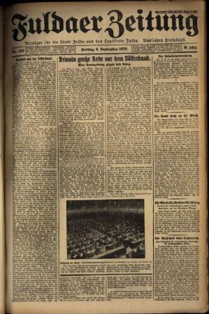 Ausgabe vom Freitag, den 06. September 1929.