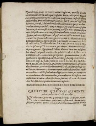 [...] Quæritur, Quæ Nam Alimenta [...]