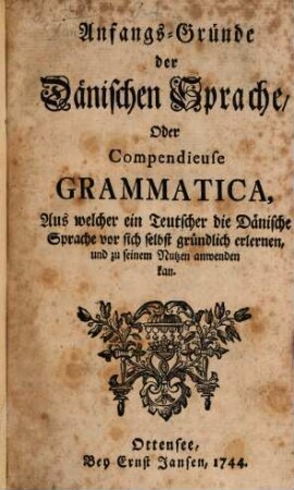 Anfangsgründe der dänischen Sprache