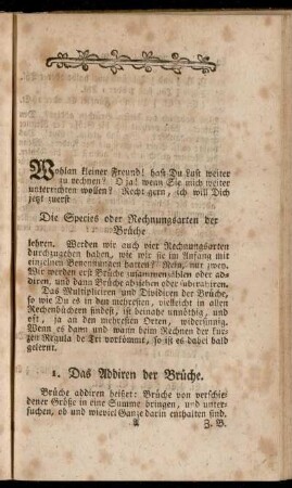 Die Species oder Rechnungsarten der Brüche