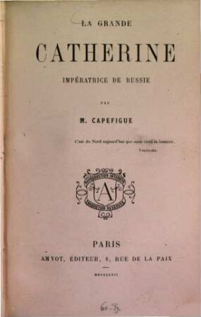La grande Cathérine, impératrice de Russie