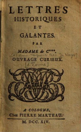 Lettres Historiques Et Galantes : Ouvrage Curieux, [1]