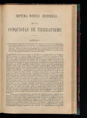 Séptima noticia historial de las conquistas de Tierra Firme.