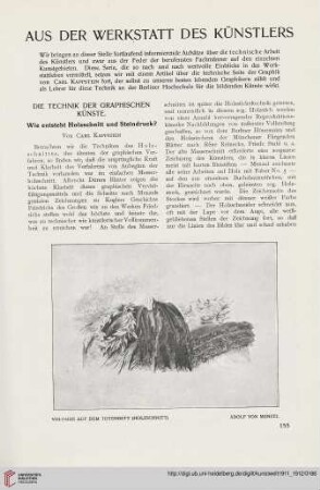 1: Die Technik der graphischen Künste, [2] : wie entsteht Holzschnitt und Steindruck?