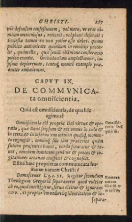Caput IX. De Communicata omniscientia.