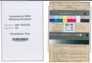Entnazifizierung Paul Kirschbaum , geb. 27.04.1891 (Versicherungskaufmann)