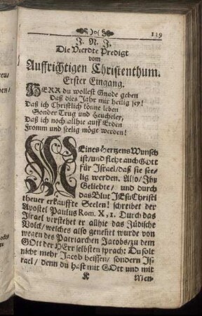 Die Vierdte Predigt vom Auffrichtigen Christenthum.