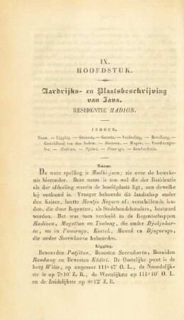 IV. Hoofdstuk. Aardrijks- en plaatsbeschrijving van Java. Residentie Madion