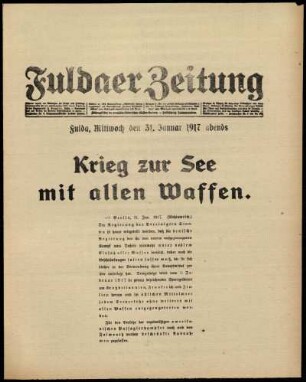 Zweite Ausgabe vom Mittwoch, den 31. Januar 1917.