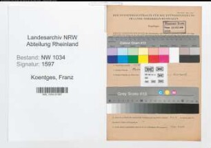 Entnazifizierung Franz Koentges , geb. 20.05.1908 (Stabsfeldwebel)